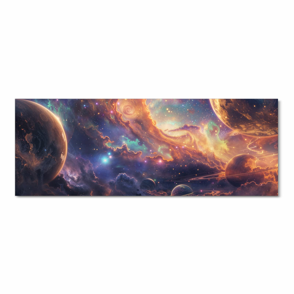 Küchenteppich mit Motiv Galaxie Fantasy in Frontansicht für angenehme Haptik