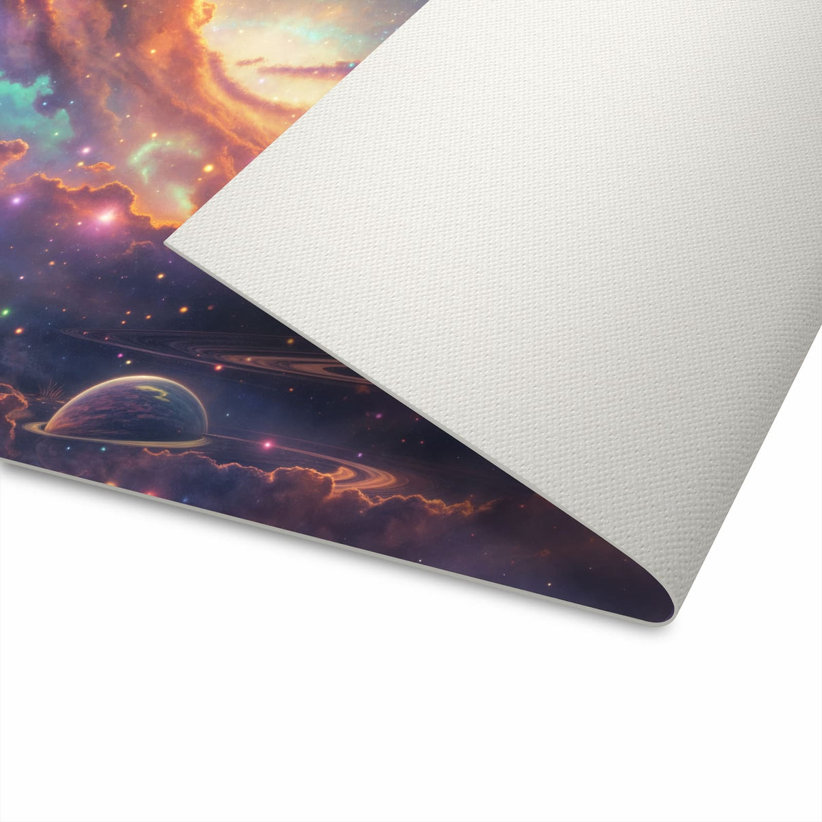 Flacher Küchenteppich mit Motiv Galaxie Fantasy in der Unterseite - waschbar