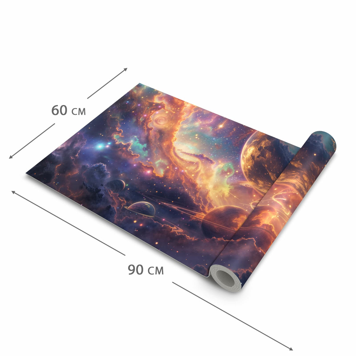 Abriebfester Küchenläufer mit Motiv Galaxie Fantasy in der Grösse 90x180 cm