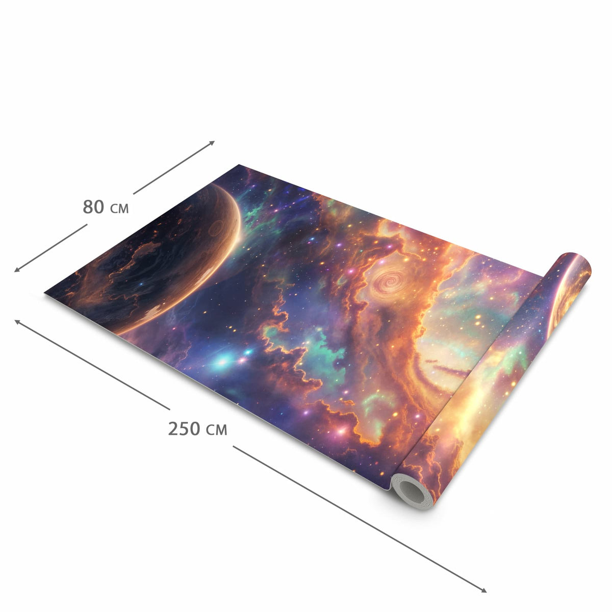 Rutschfester Küchenläufer mit Motiv Galaxie Fantasy in der Grösse 90x180 cm für Trittkomfort