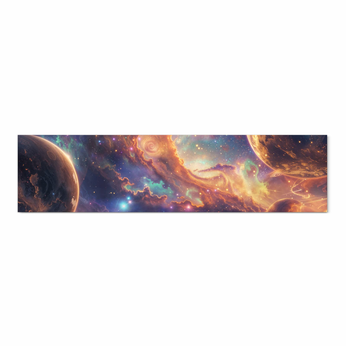 Küchenteppich mit Motiv Galaxie Fantasy in Frontansicht für sichere Aufbewahrung