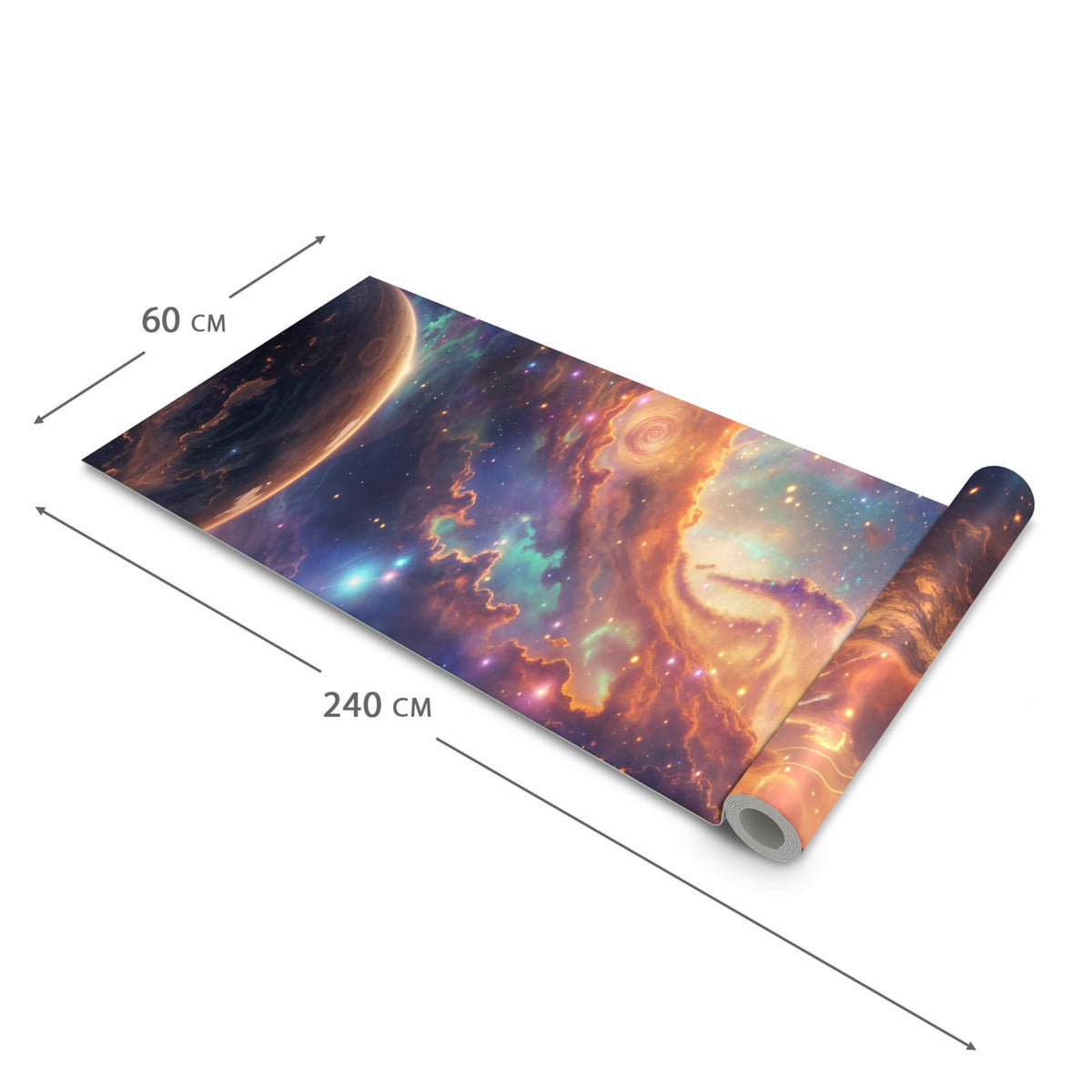 Rutschfester Küchenteppich mit Motiv Galaxie Fantasy in der Grösse 80x300 cm für sicheres Aufbewahren