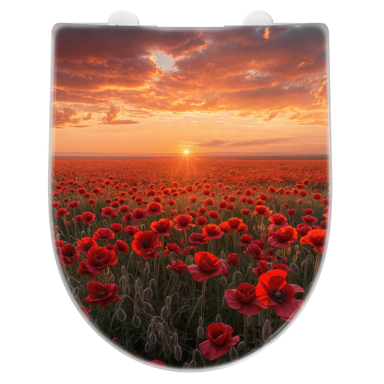 WC-Sitz mit Absenkautomatik Mohnfeld Sonnenuntergang