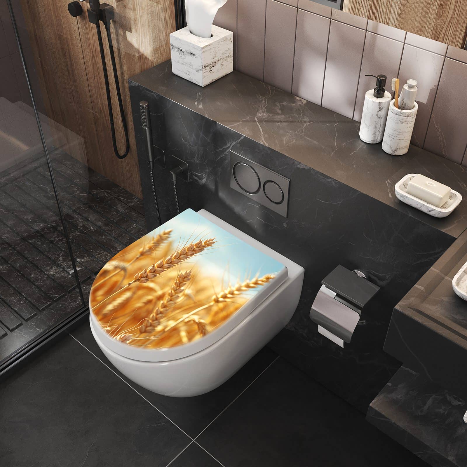 WC-Sitz mit Absenkautomatik Sanfte Weizenfeld