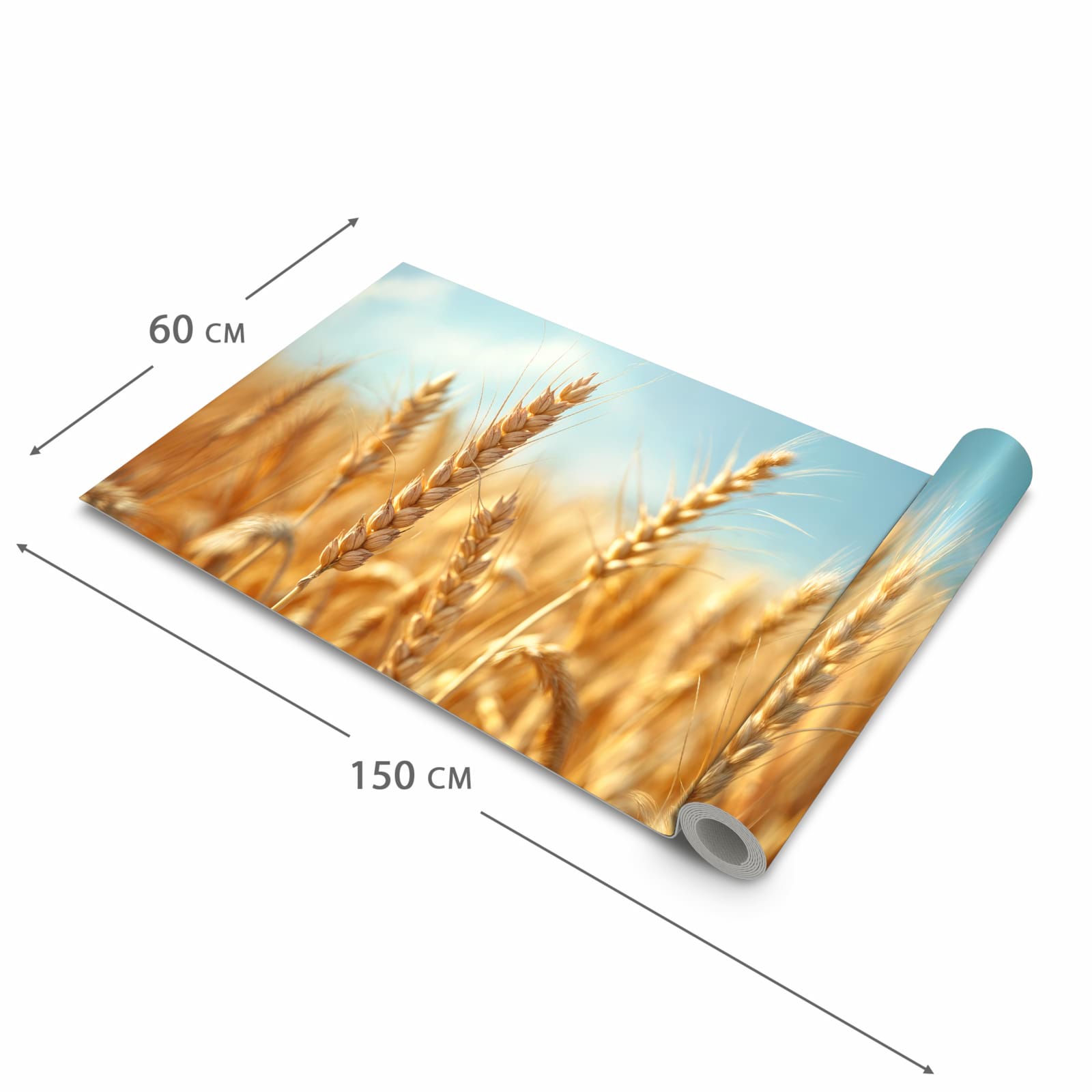 Küchenteppich mit Motiv Sanfte Weizenfeld in der Grösse 80x300 cm für sichere Aufbewahrung