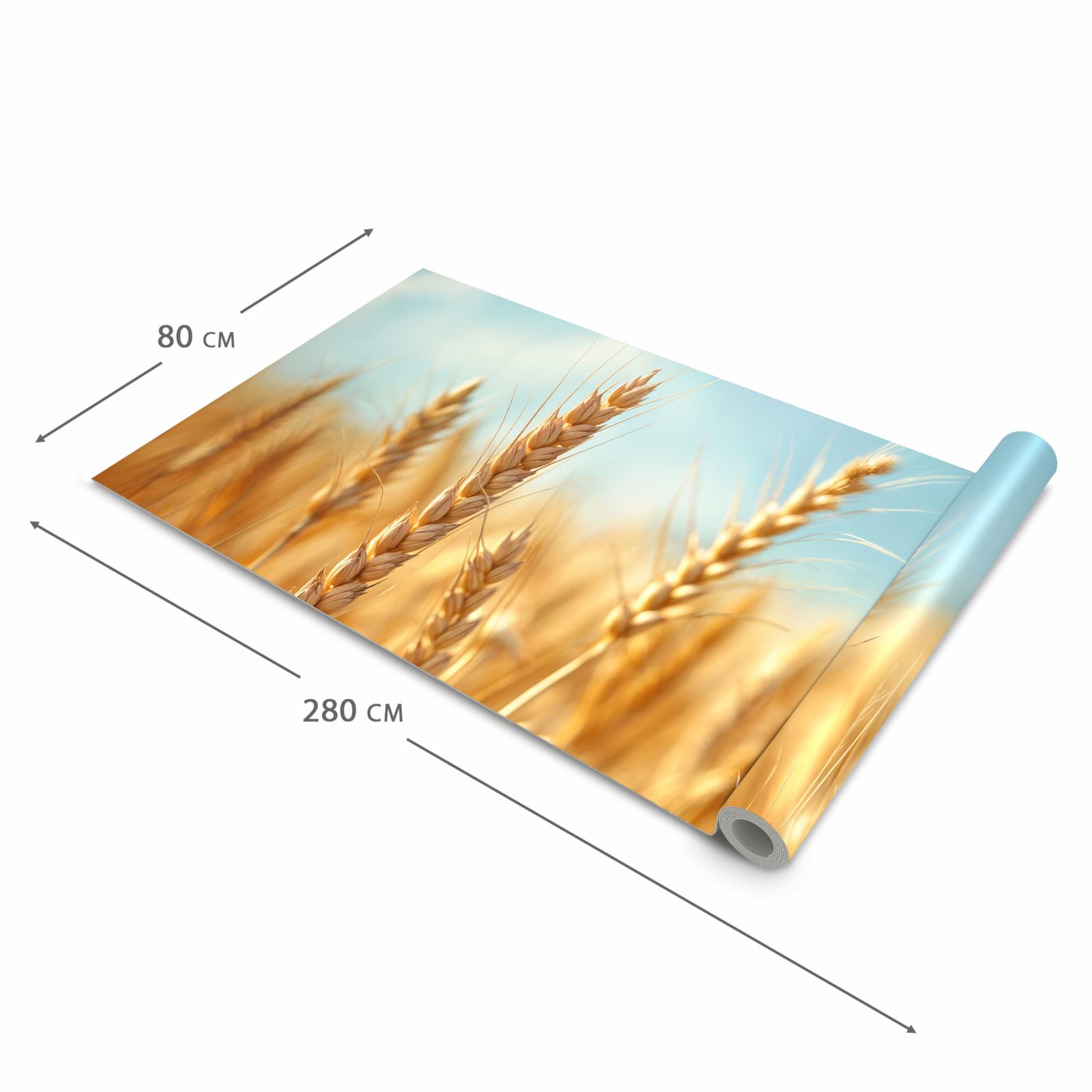Schmutzabweisender waschbarer Küchenläufer mit Motiv Sanfte Weizenfeld in der Größe 80x300 cm