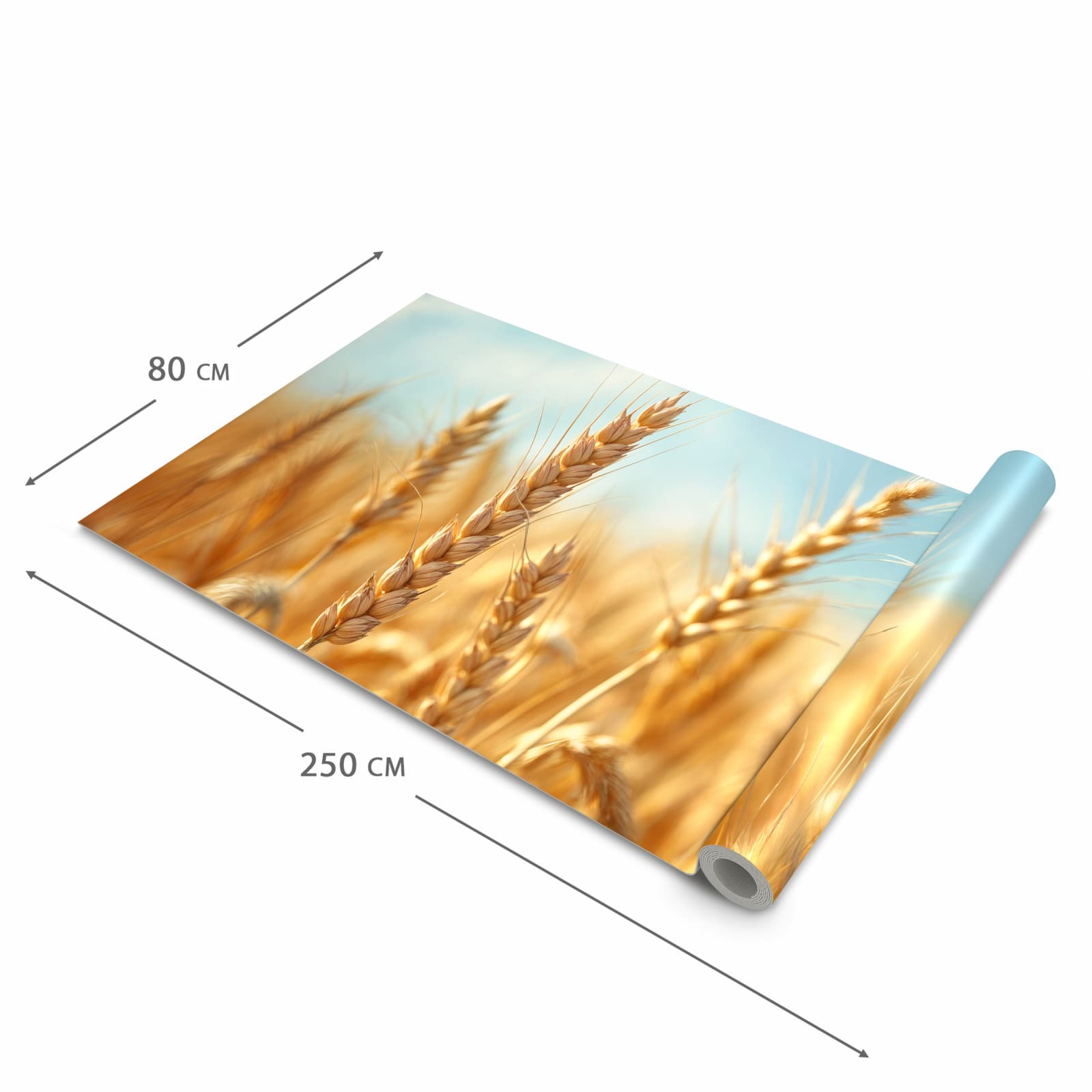 Fleckenresistenter waschbarer Läufer Küche mit Motiv Sanfte Weizenfeld in der Grösse 80x300 cm