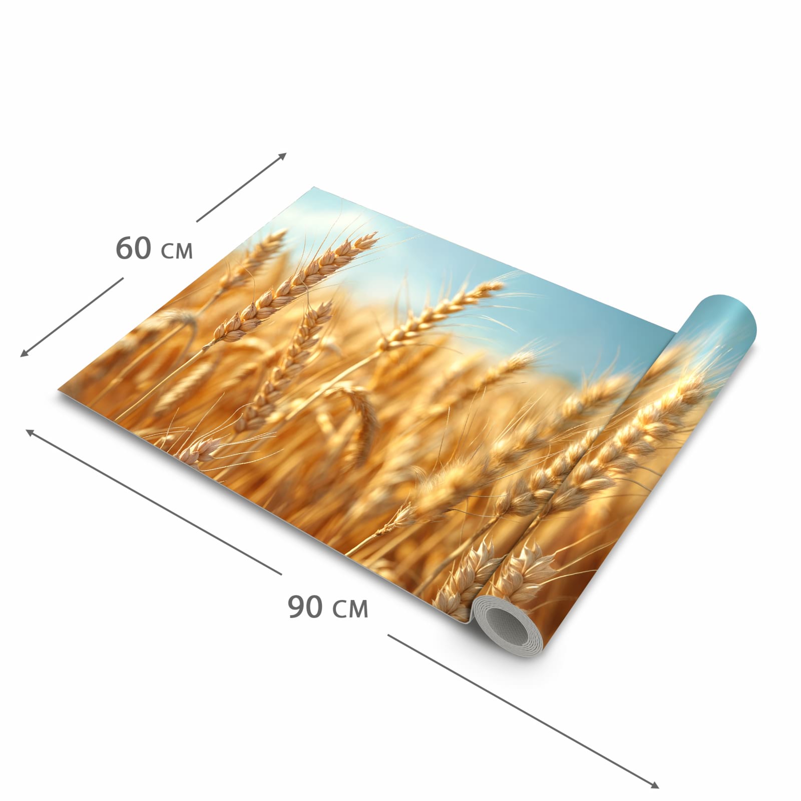 Komfortabler Küchenteppich mit Motiv Sanfte Weizenfeld in der Grösse 80x300 cm