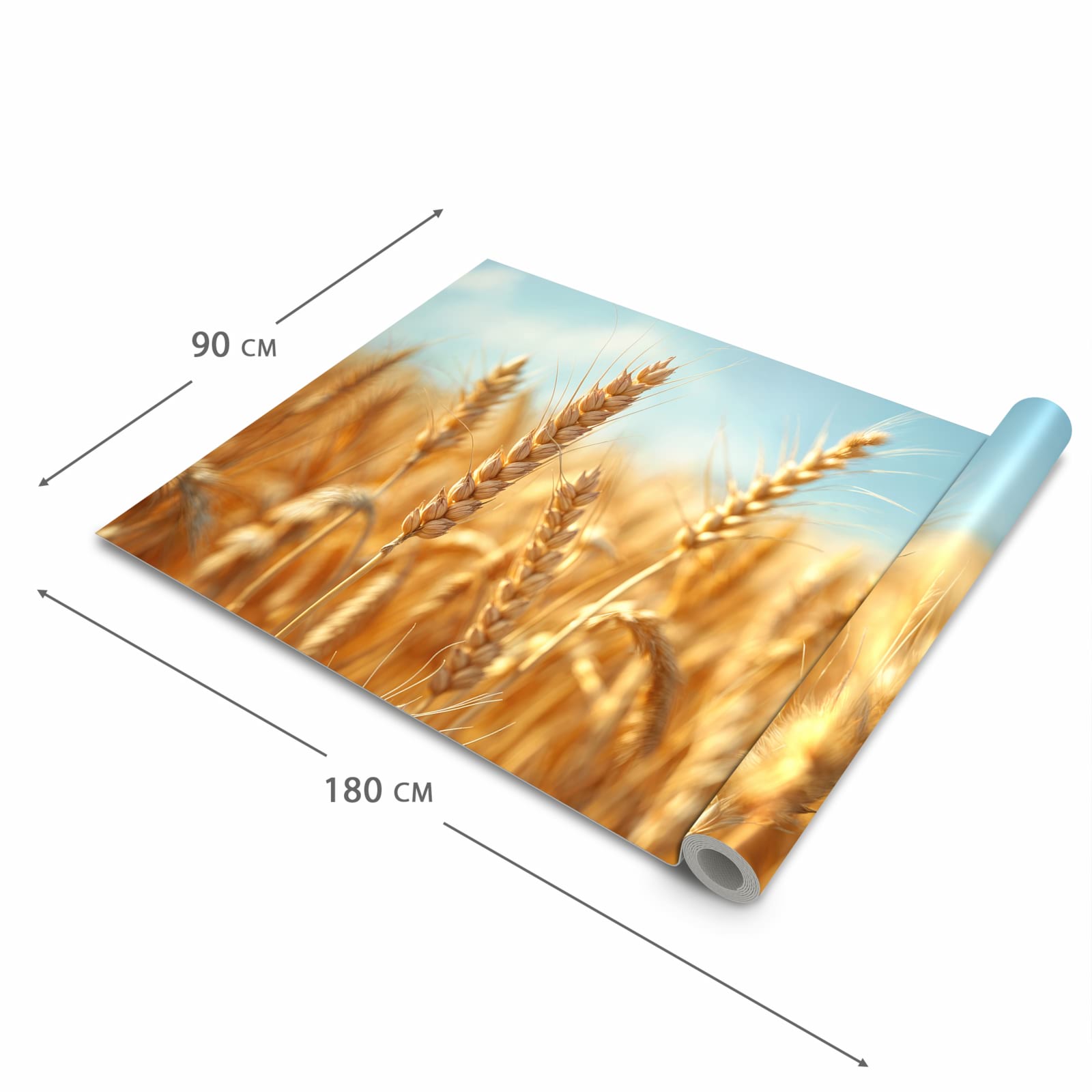 Langlebiger Läufer Eingangsbereich mit Motiv Sanfte Weizenfeld in der Größe 80x300 cm