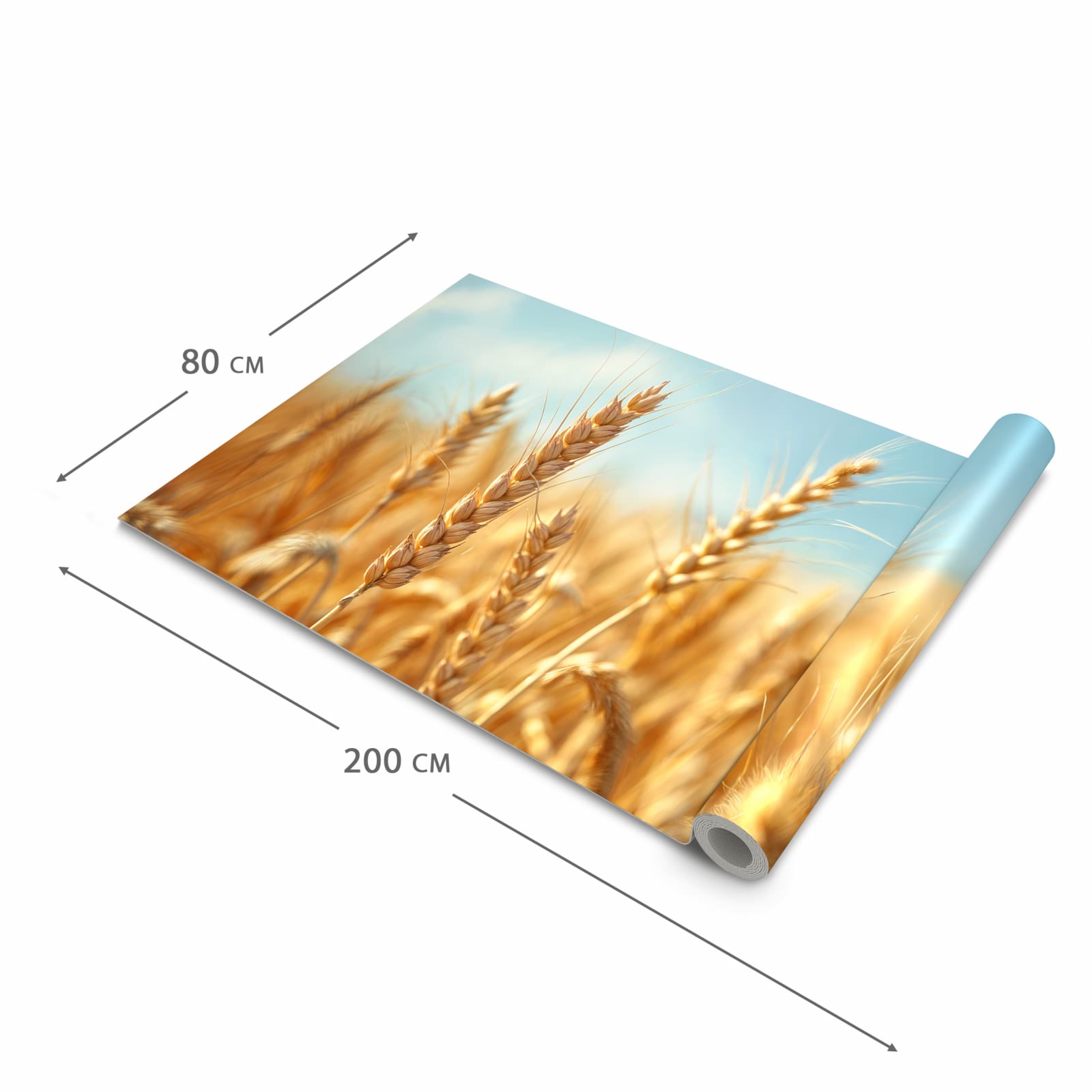 Wasserabweisender Teppichläufer für die Küche mit Motiv Sanfte Weizenfeld in der Grösse 80x300 cm