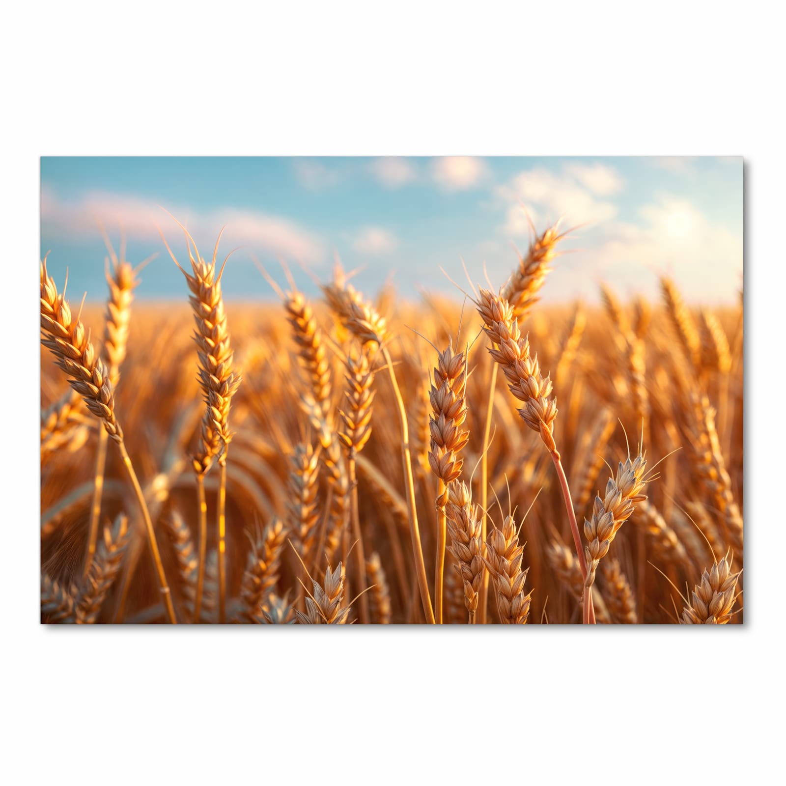 Farbbeständiger Küchenteppich mit Motiv Weizenfeld Sonnenuntergang in Frontansicht