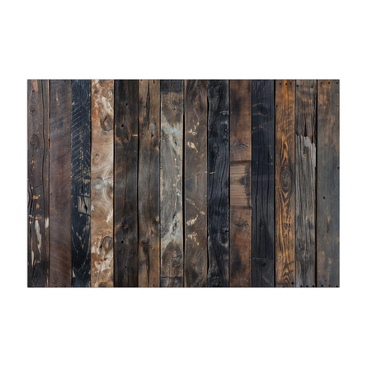 Küchenrückwand aus Glas Braune Holzdielen im Hochformat, Motiv bildfüllend von vorn