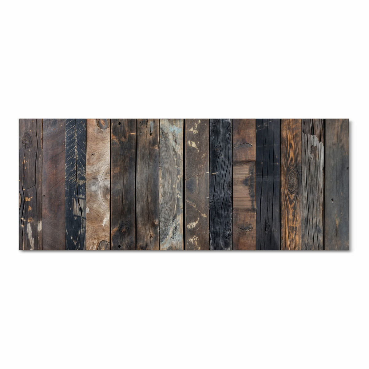 Langlebiger Küchenläufer mit Motiv Rustikale Holzplanken in Frontansicht