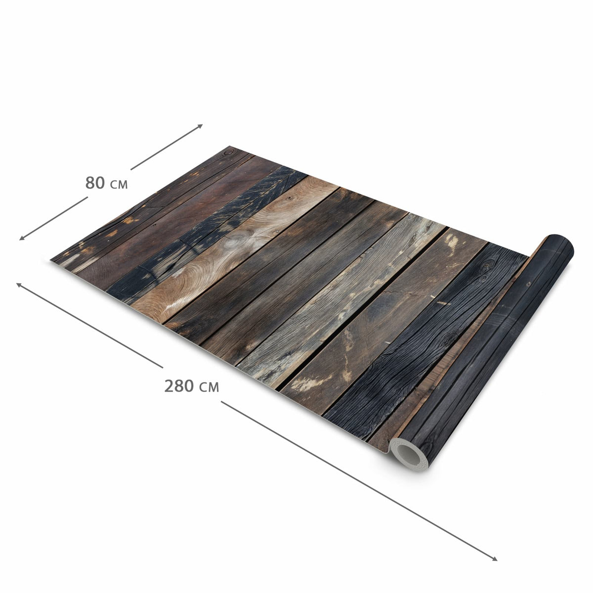 Langlebiger waschbarer Küchenläufer mit Motiv Rustikale Holzplanken in der Grösse 80x280 cm
