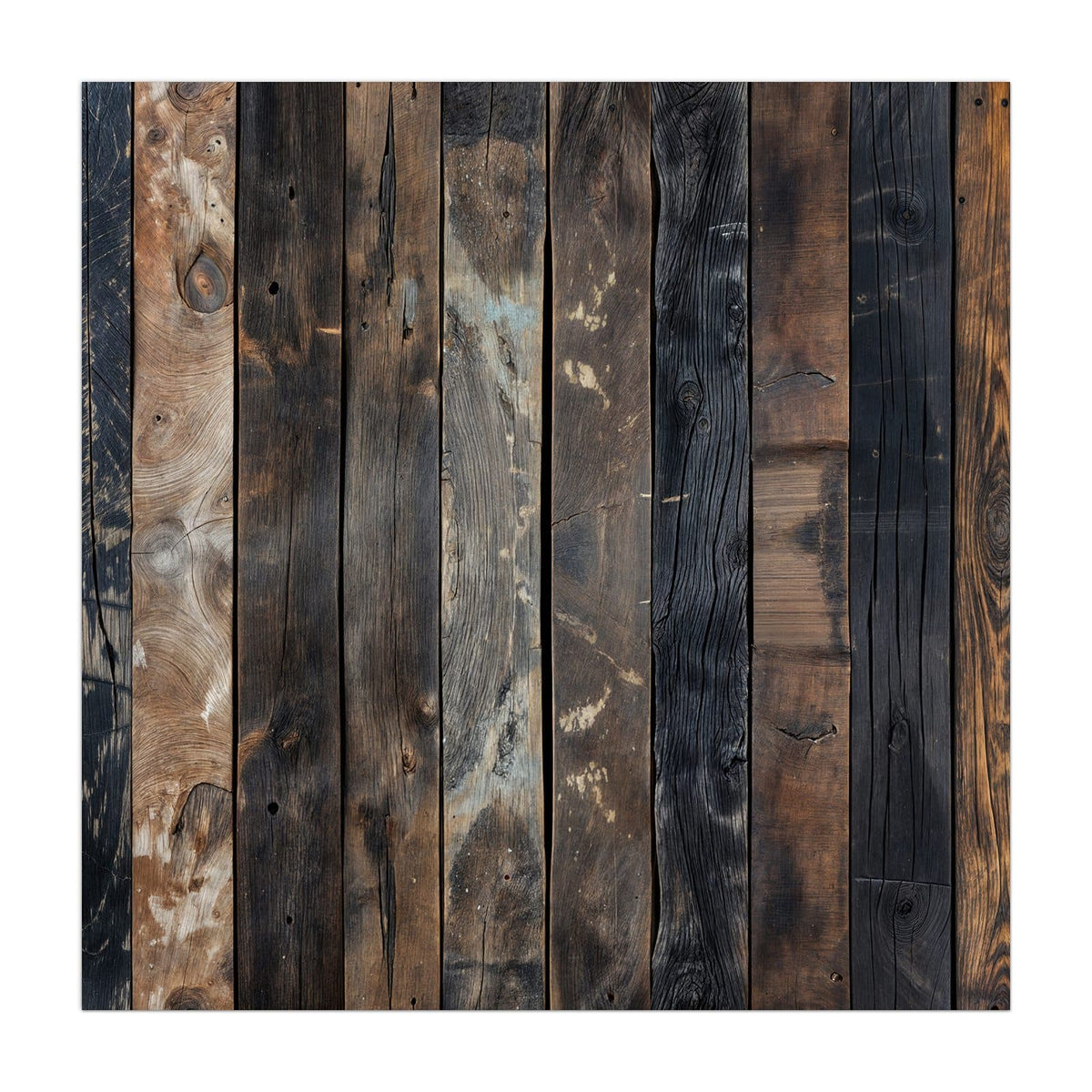 Küchenrückwand aus Glas Braune Holzdielen im quadratischen Format, Motiv bildfüllend von vorn