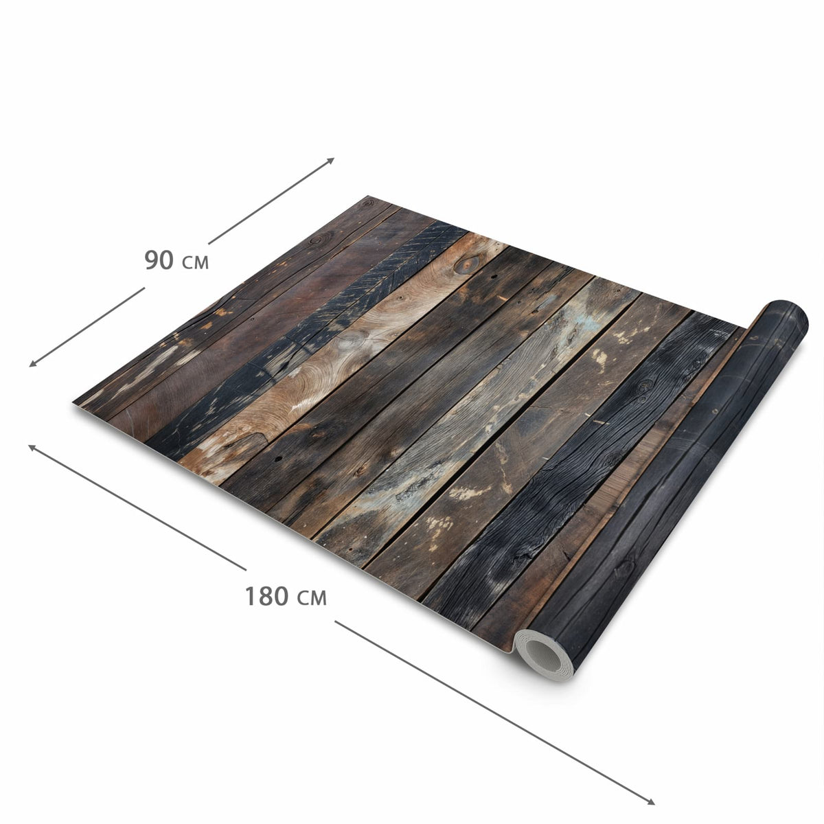 Pflegeleichter moderner Küchenläufer mit Motiv Rustikale Holzplanken in der Größe 80x280 cm