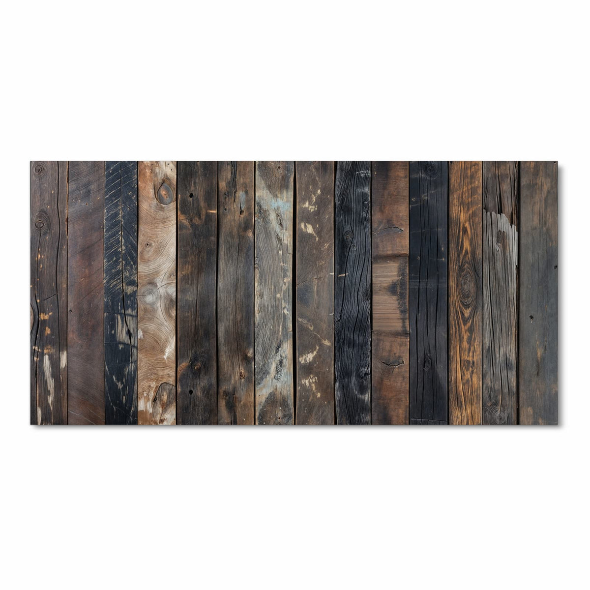Geruchsneutraler waschbarer Teppich für die Küche mit Motiv Rustikale Holzplanken in Frontansicht
