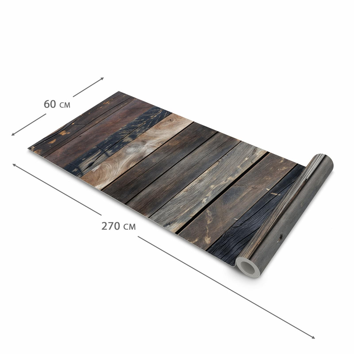 Komfortabler Küchenläufer mit Motiv Rustikale Holzplanken in der Grösse 80x280 cm