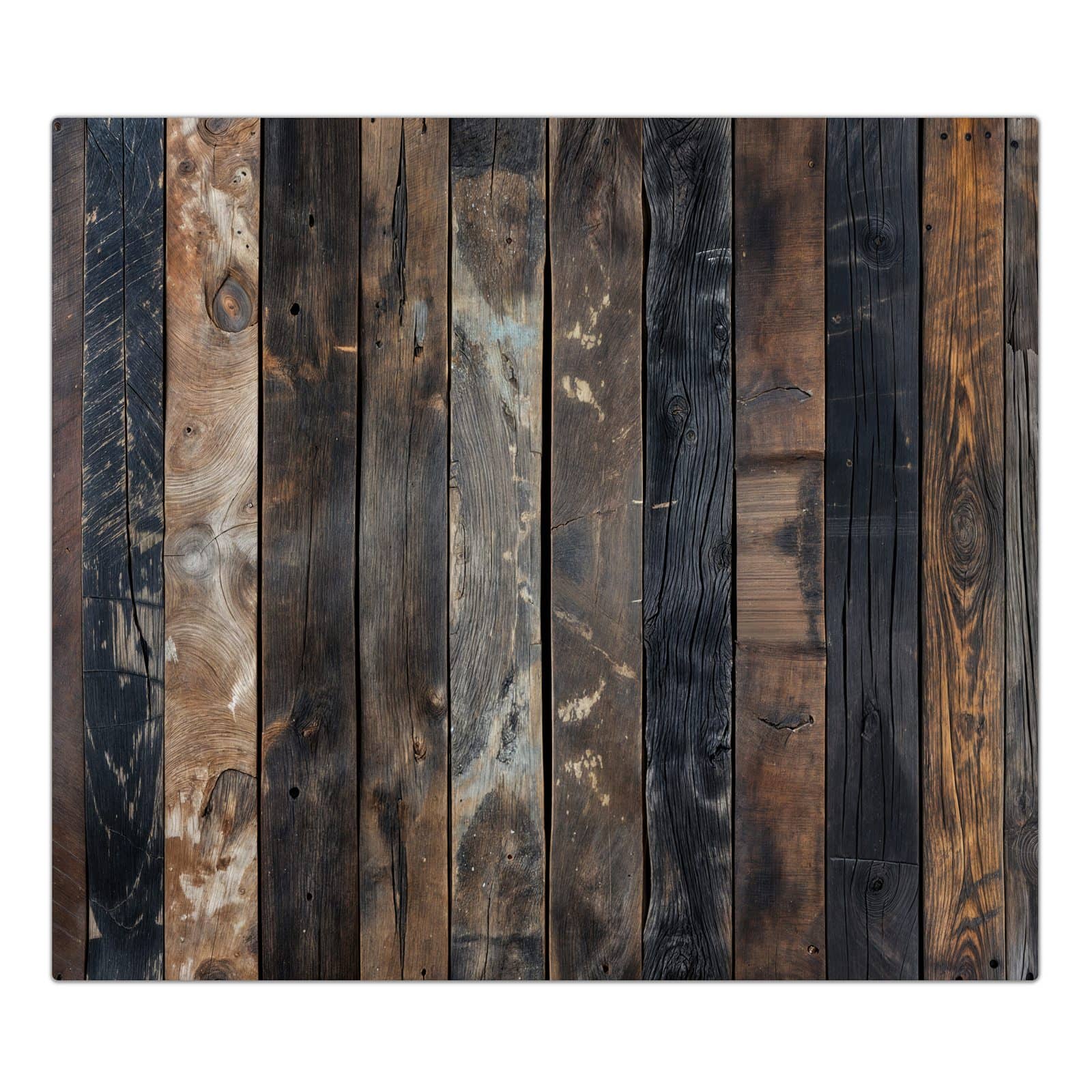 1-teilige Abdeckplatte für Induktionsherd mit Braune Holzdielen-Motiv in der Frontansicht #grösse_1-Teilig (60x52cm)