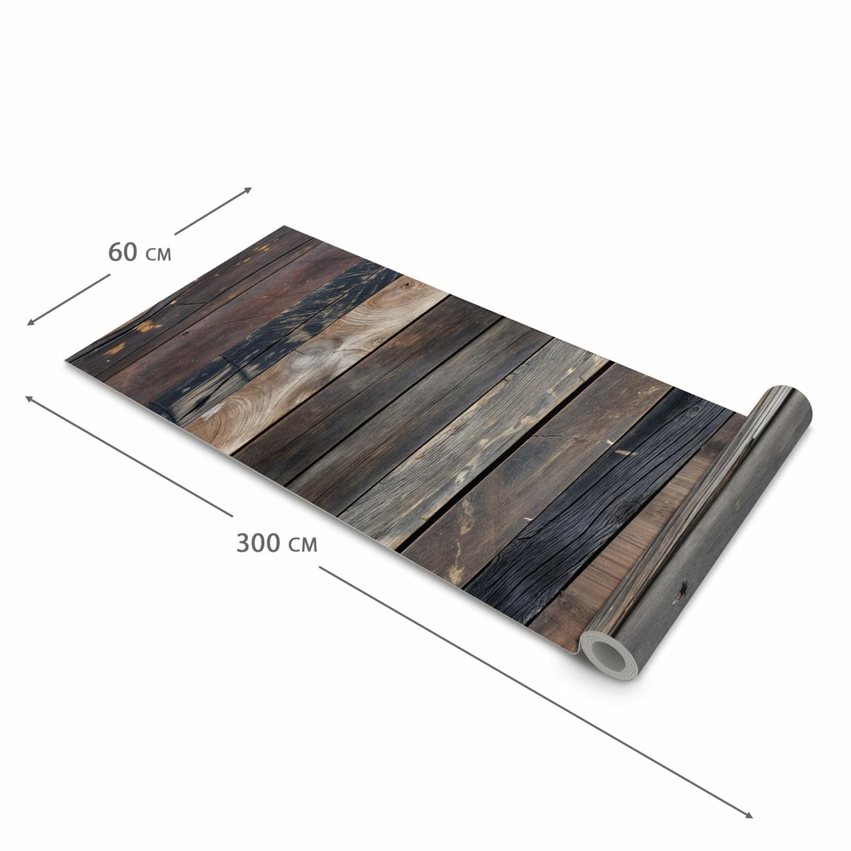 Wasserabweisender Küchenläufer mit Motiv Rustikale Holzplanken in der Grösse 80x280 cm
