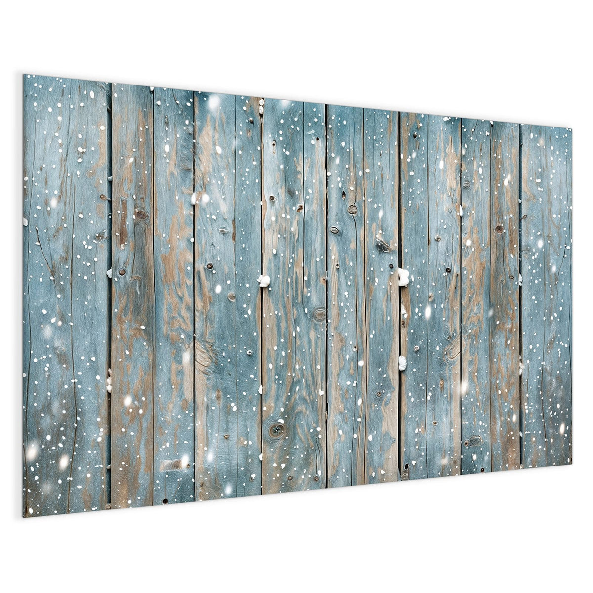 4 mm Glas statt lackiertem Blech – Magnettafel - Schneeflocken auf Holz