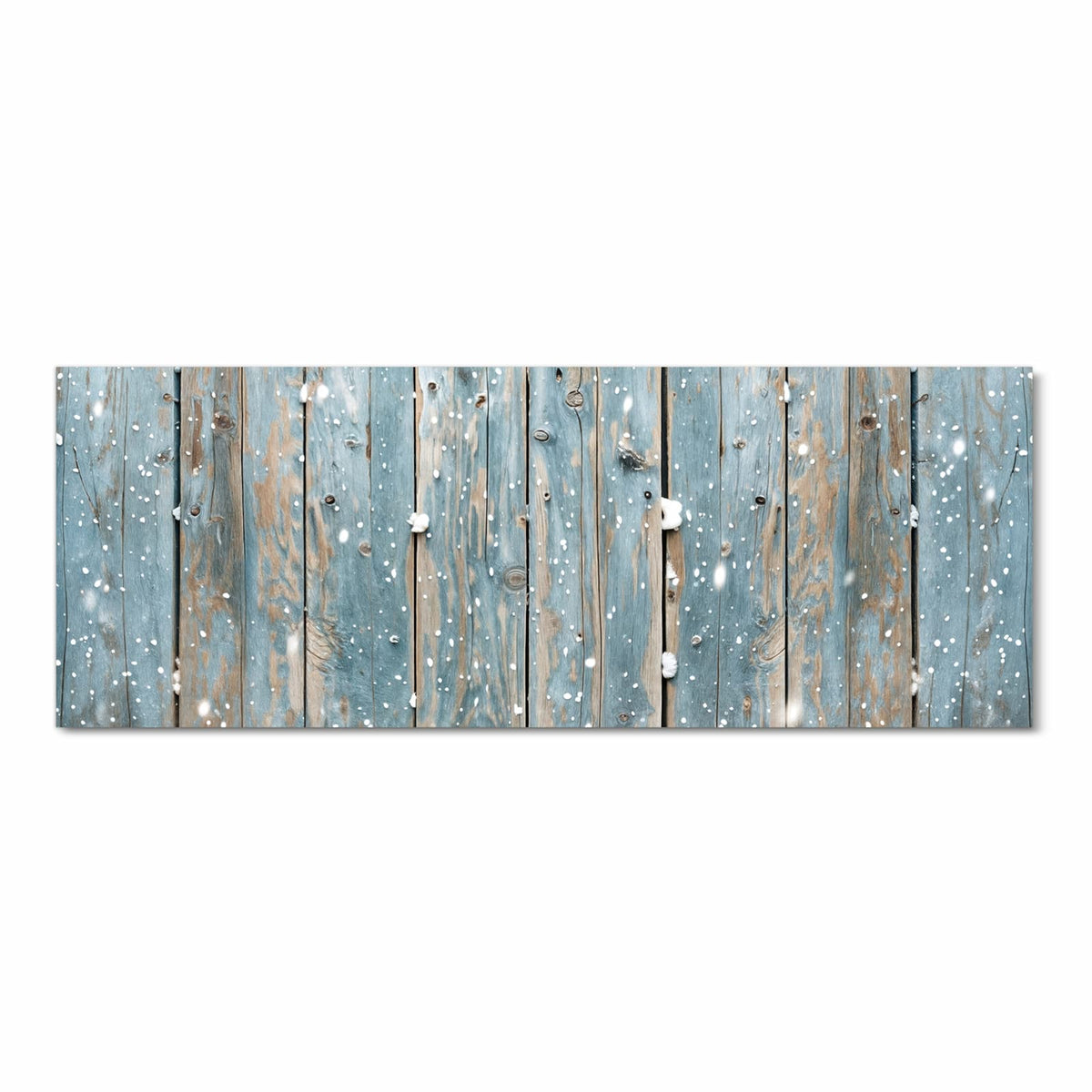 Schmutzabweisender Küchenvorleger mit Motiv Holz mit Schnee in Frontansicht