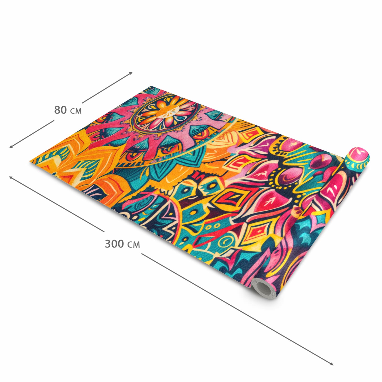Küchenteppich mit Motiv Mandala Design in der Grösse 80x250 cm für sicheres Aufbewahren