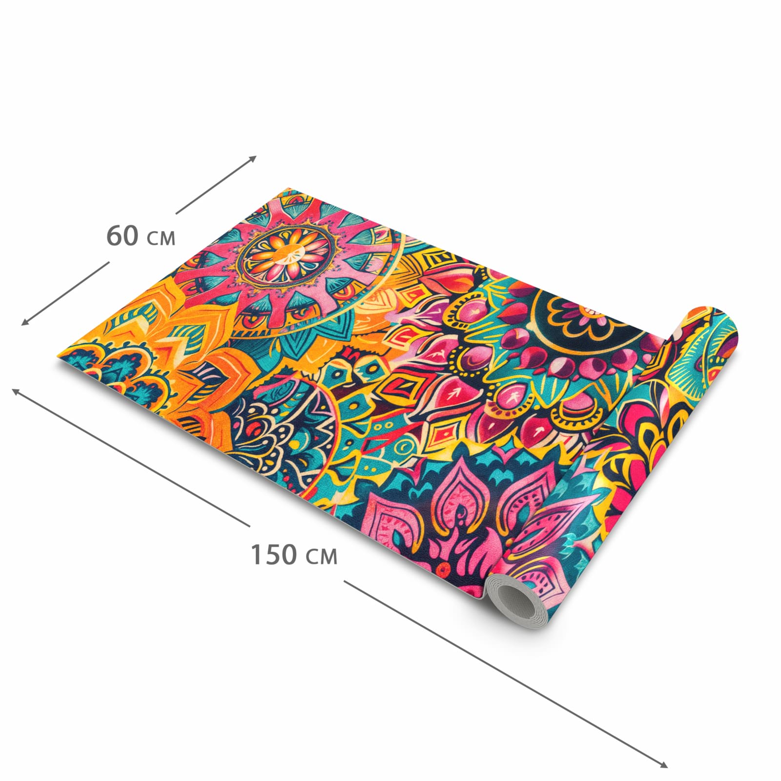 Waschbarer Küchenteppich mit Motiv Mandala Design in der Größe 80x200 cm
