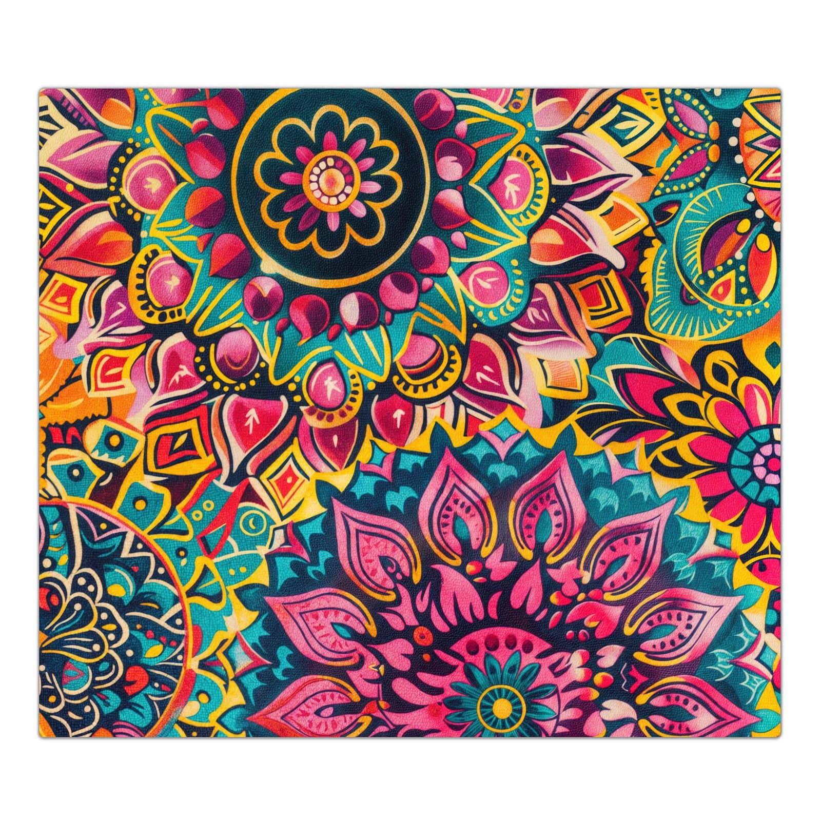 1-teilige Herdabdeckplatte aus Glas mit Mandala Design-Motiv in der Frontansicht #grösse_1-Teilig (60x52cm)