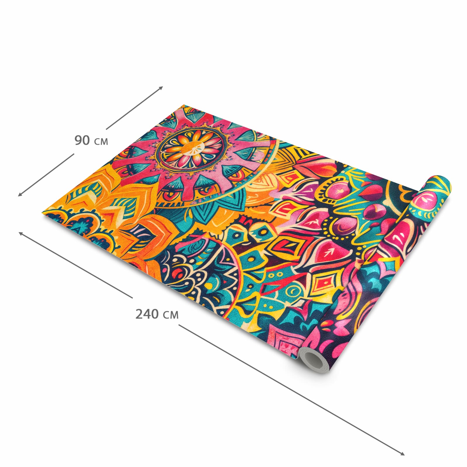 Geräuschdämpfender Küchenläufer mit Motiv Mandala Design in der Grösse 80x250 cm