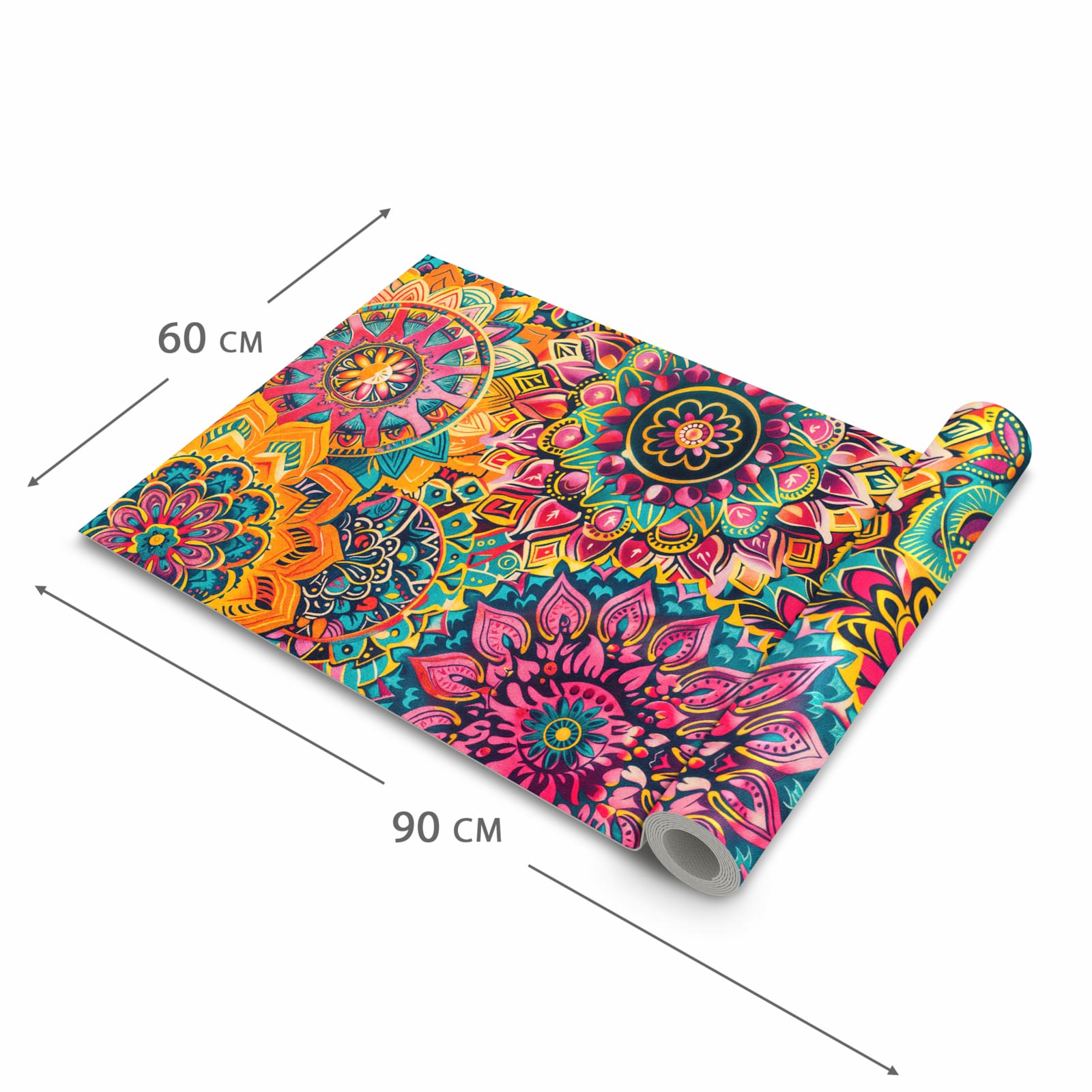 Küchenteppich mit Motiv Mandala Design in der Grösse 80x250 cm für Ordnung & Übersicht