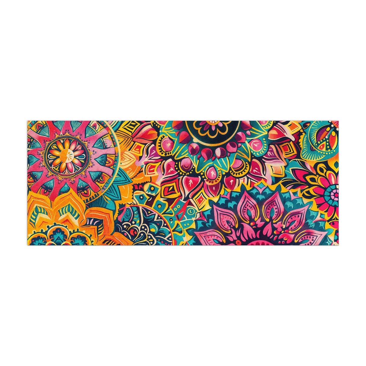 Küchenrückwand aus Glas Bunte Mandalas im Hochformat, Motiv bildfüllend von vorn