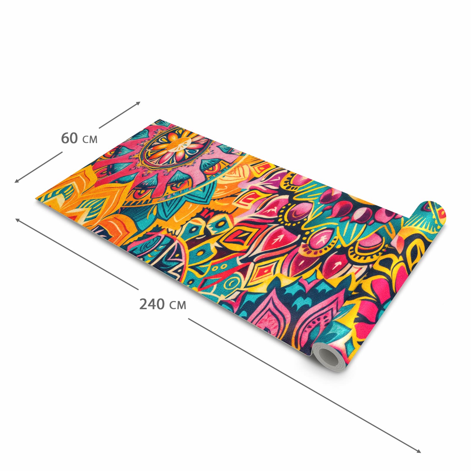 Rutschfester Küchenteppich mit Motiv Mandala Design in der Größe 80x200 cm