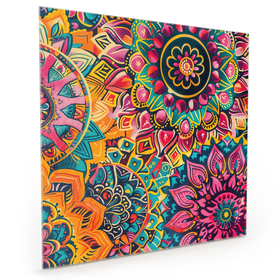 Maße Küchenrückwand Bunte Mandalas aus Glas