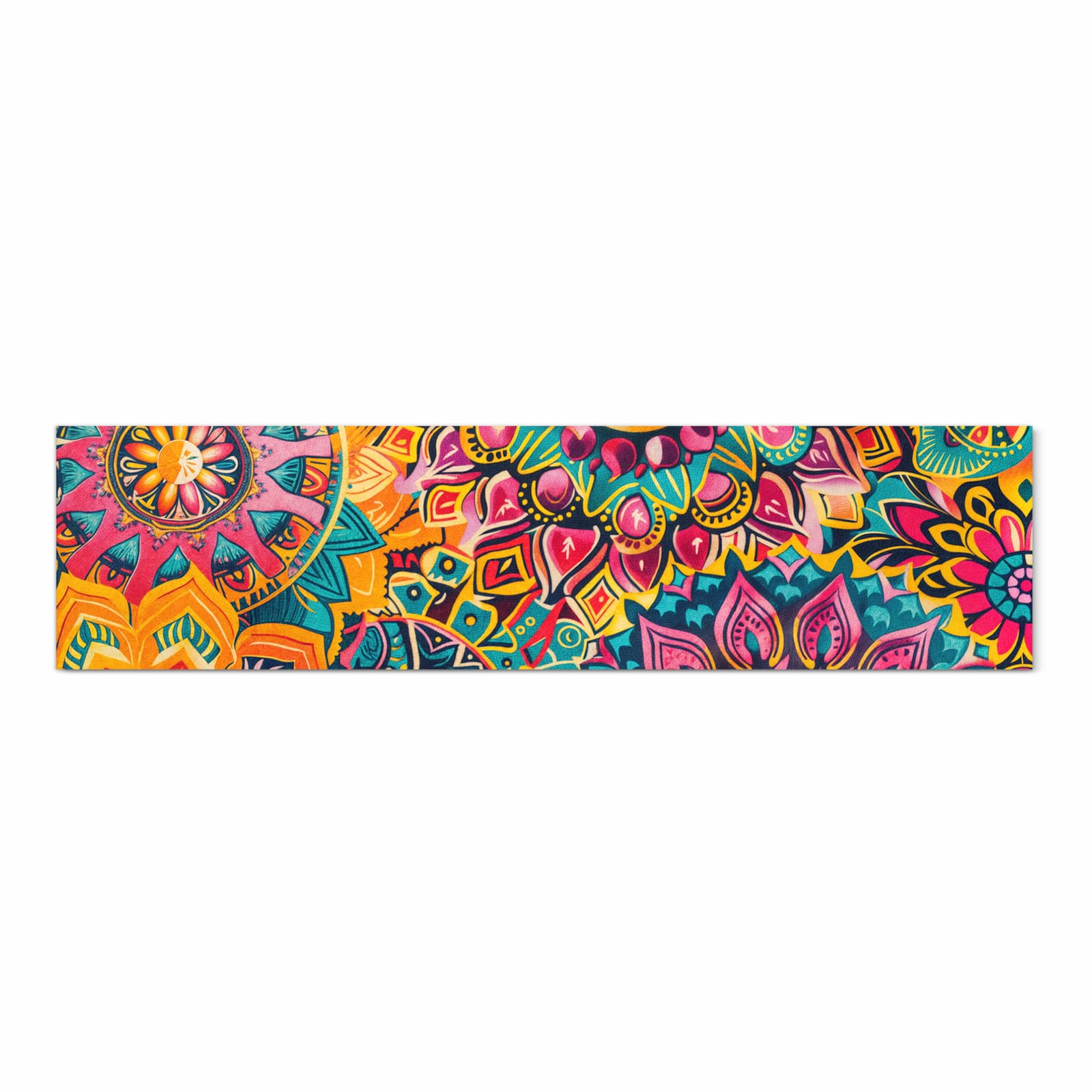 Fleckenresistenter großer Küchenteppich mit Motiv Mandala Design in Frontansicht