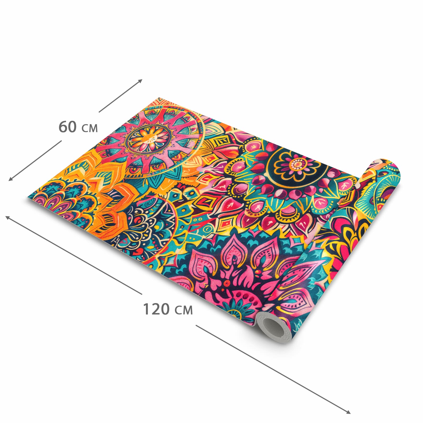 Strapazierfähiger abwaschbarer Küchenläufer mit Motiv Mandala Design in der Größe 80x200 cm