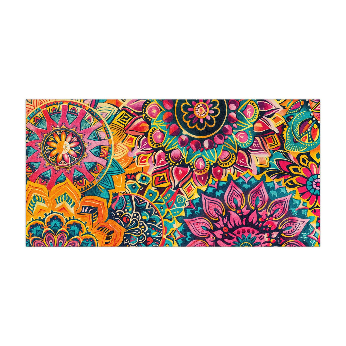 Küchenrückwand aus Glas Bunte Mandalas im Hochformat, Motiv bildfüllend von vorn