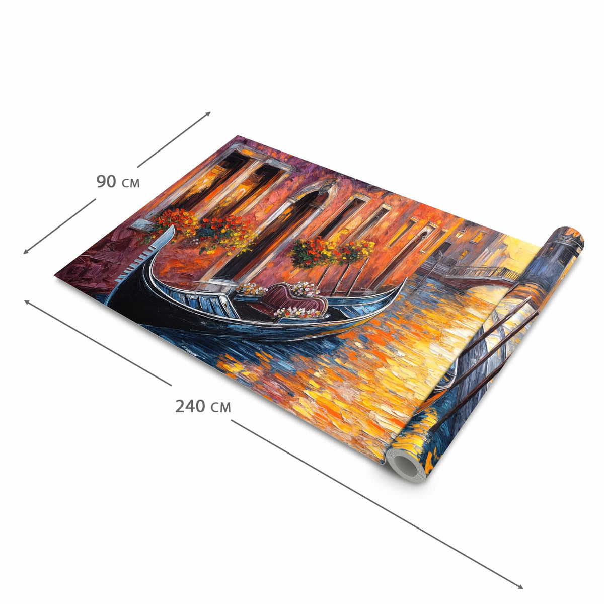 Hygienischer moderner Küchenläufer mit Motiv Romantische Stadtansicht in der Grösse 80x200 cm