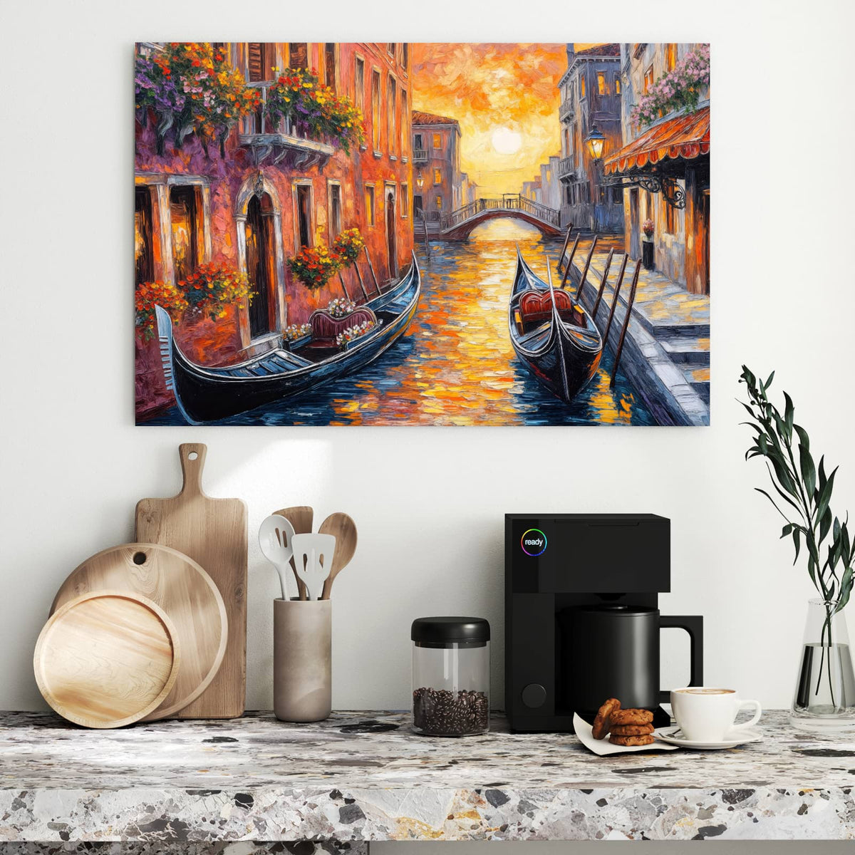 Metall Magnettafel - Gondel in Venedig – Venedig im goldenen Abendlicht