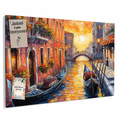 Metall Magnettafel mit dem Motiv Gondel in Venedig