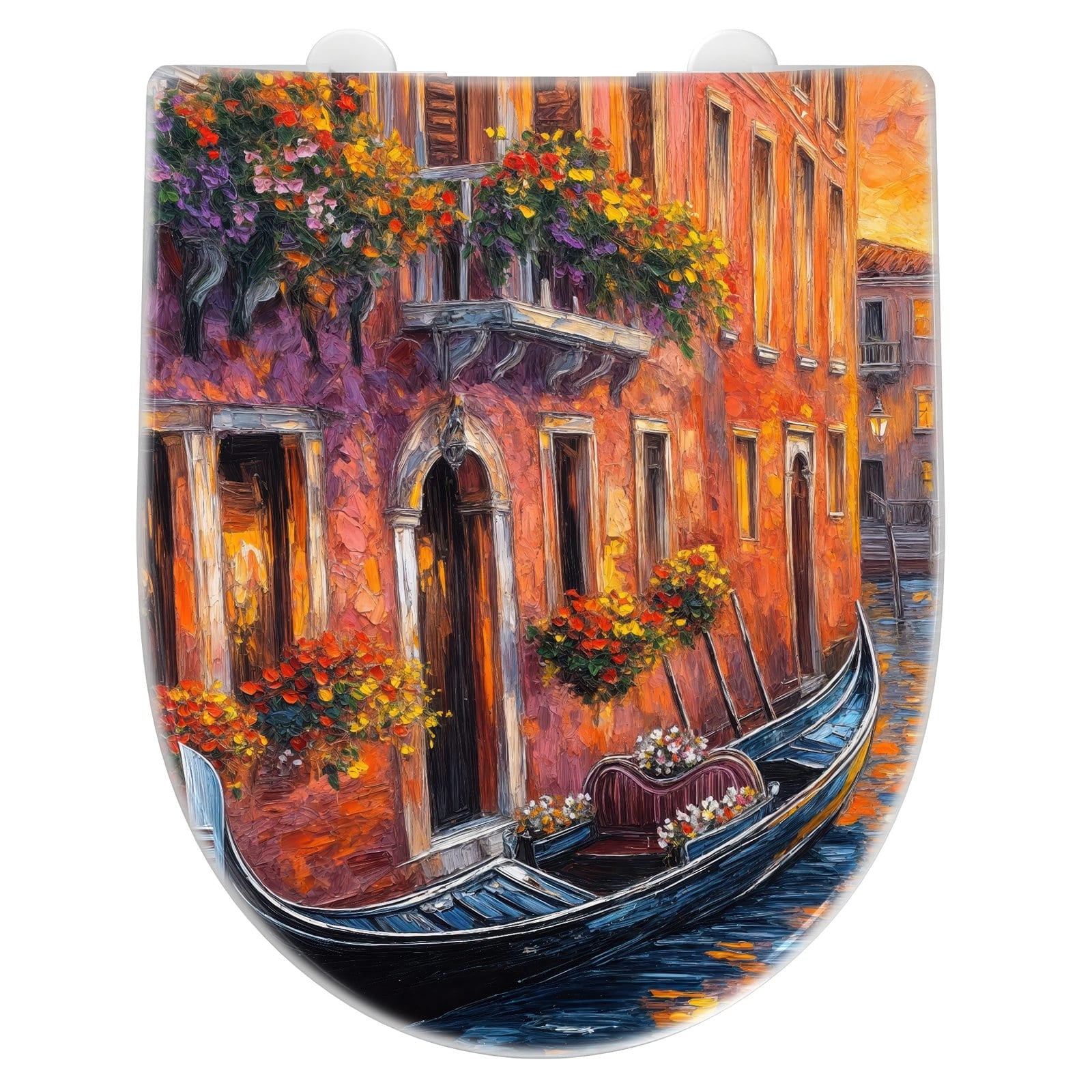 WC-Sitz mit Absenkautomatik Romantische Stadtansicht