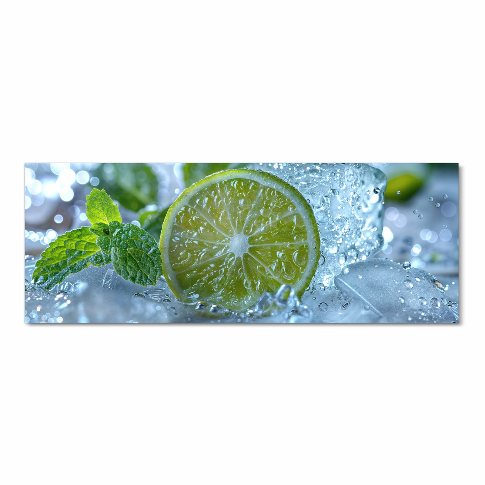 Geruchsneutraler Küchenteppich mit Motiv Erfrischende Limette in Frontansicht