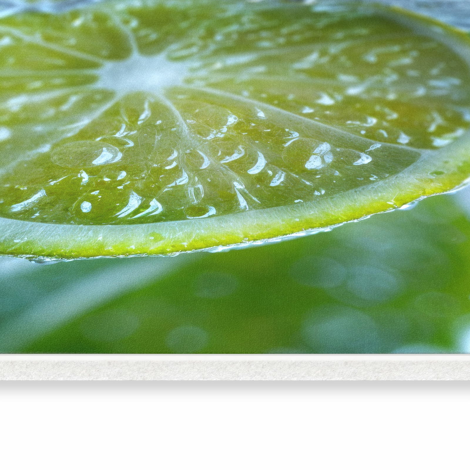 Komfortabler Bodenläufer Teppich mit Motiv Erfrischende Limette in seitlicher Ansicht