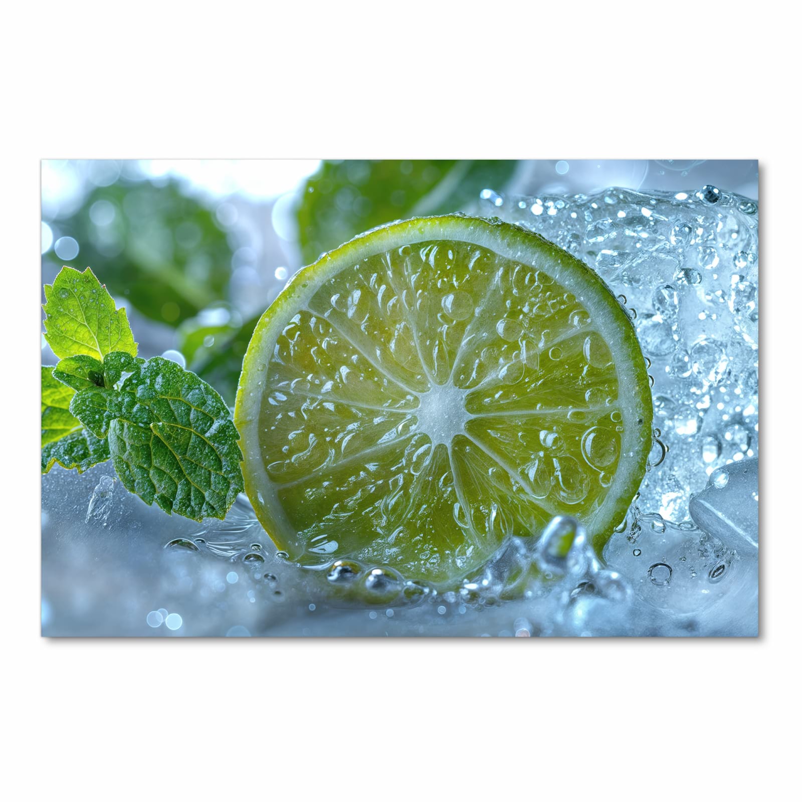 Küchenteppich mit Motiv Erfrischende Limette in Frontansicht für optimalen Trittkomfort