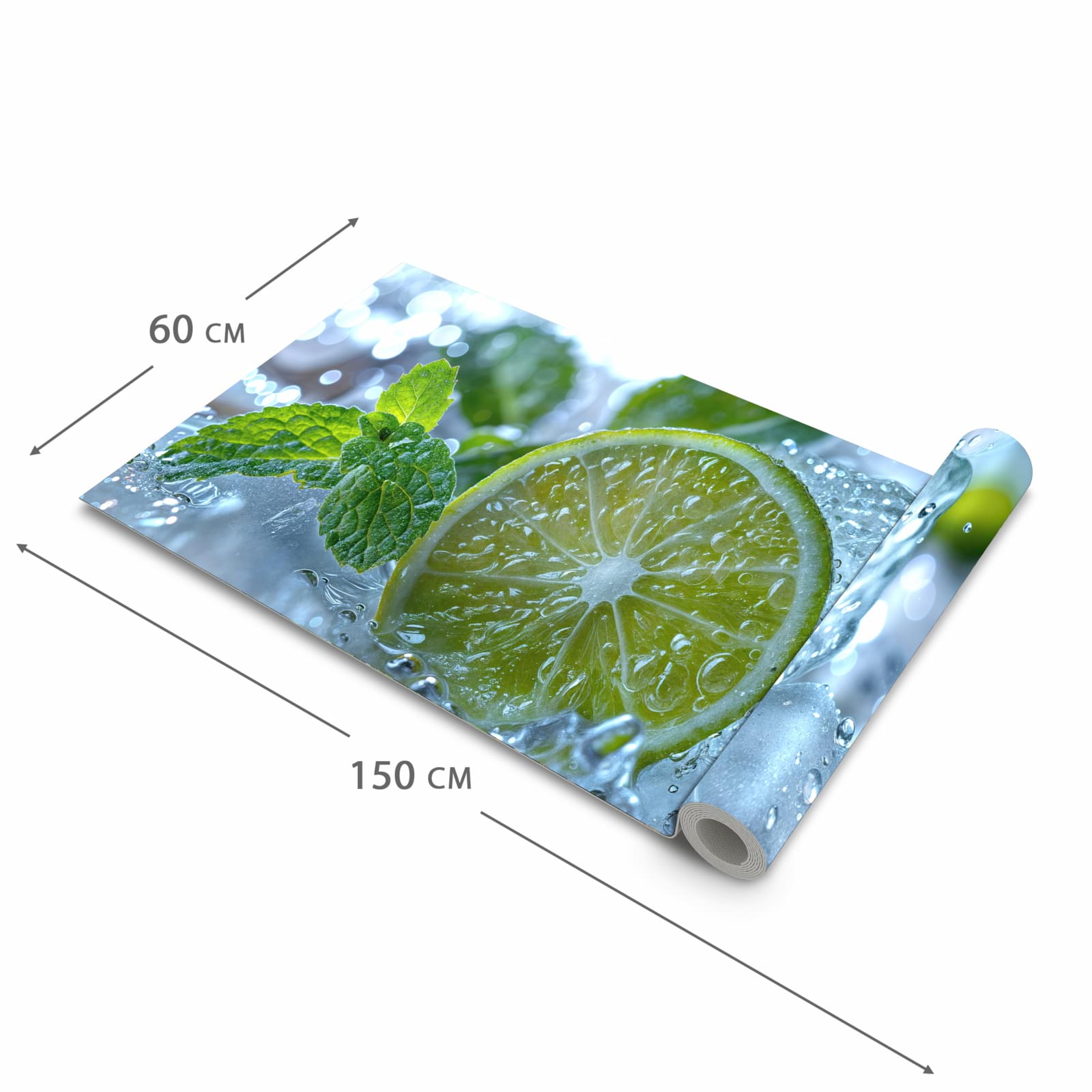 Schmutzabweisender Küchenläufer mit Motiv Erfrischende Limette in der Grösse 60x90 cm