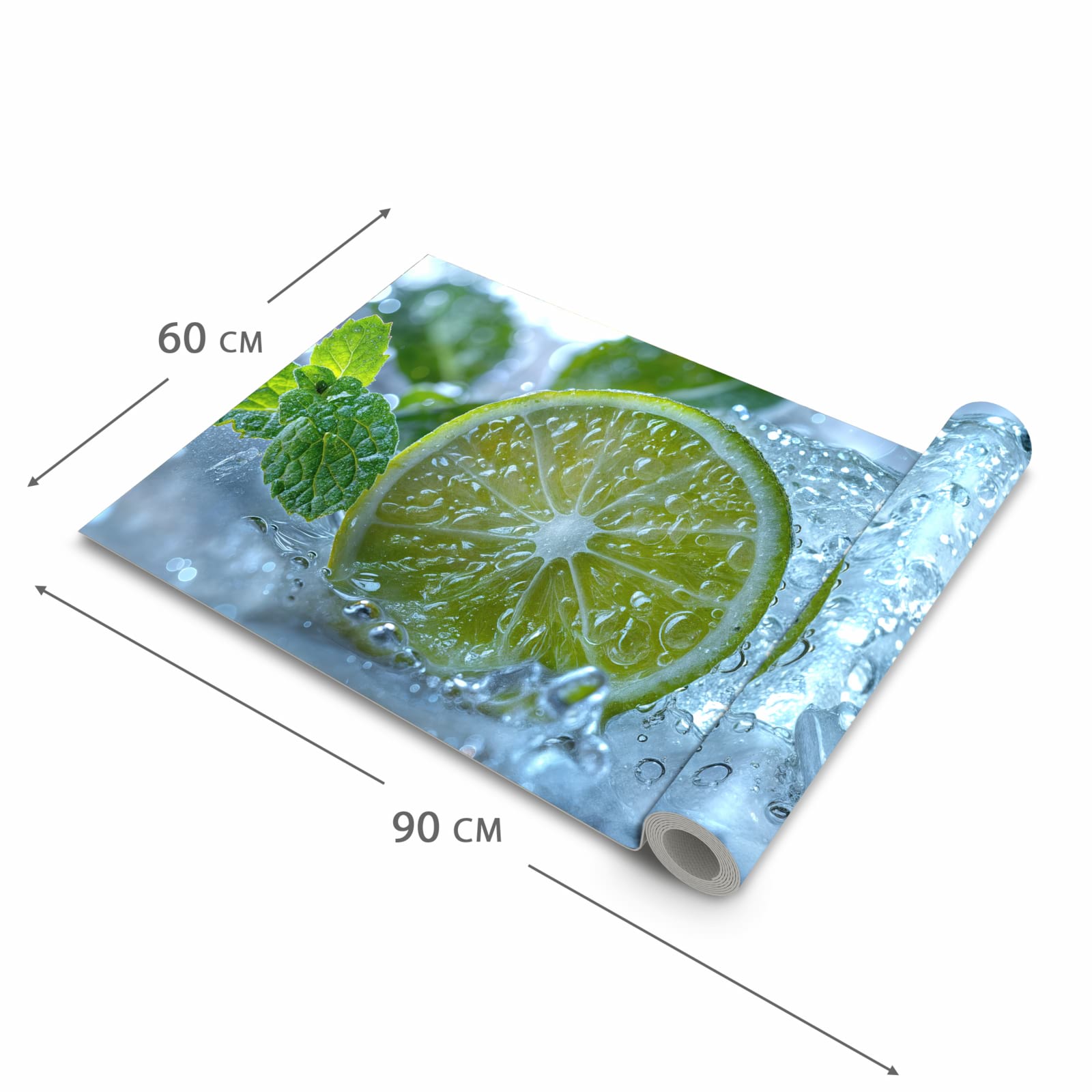 Komfortabler langer Teppich mit Motiv Erfrischende Limette in der Grösse 60x90 cm