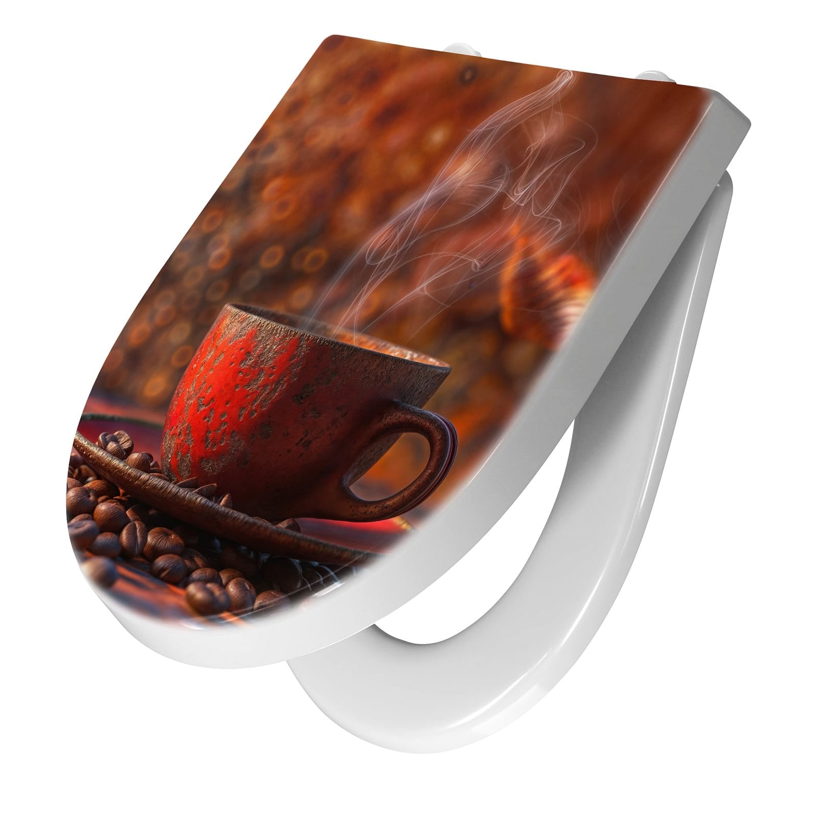 WC-Sitz mit Absenkautomatik Kaffeetasse im Herbst