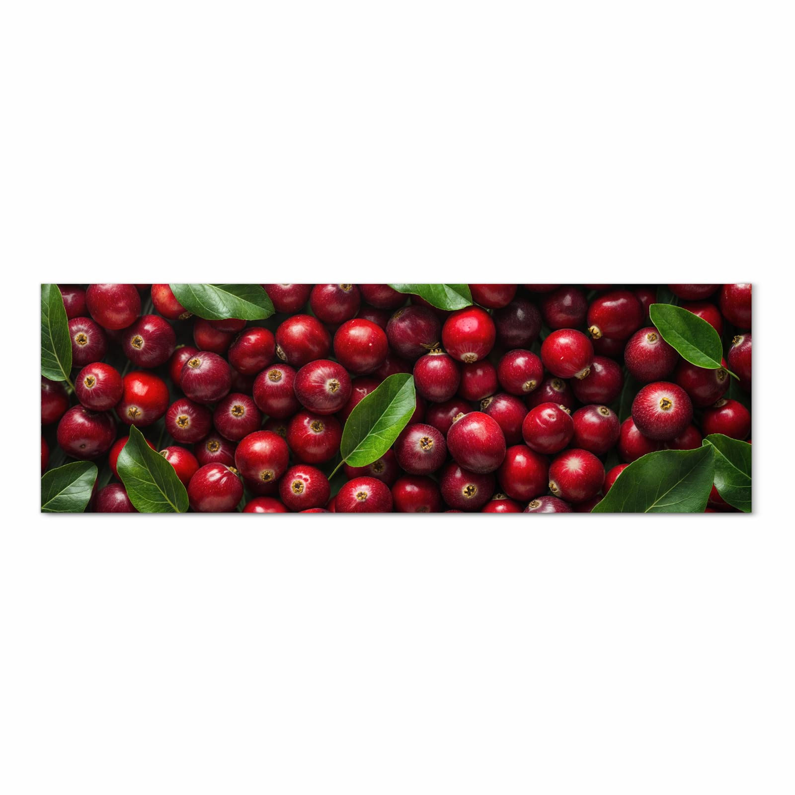 Pflegeleichter Küchenläufer mit Motiv Frische Preiselbeeren in Frontansicht