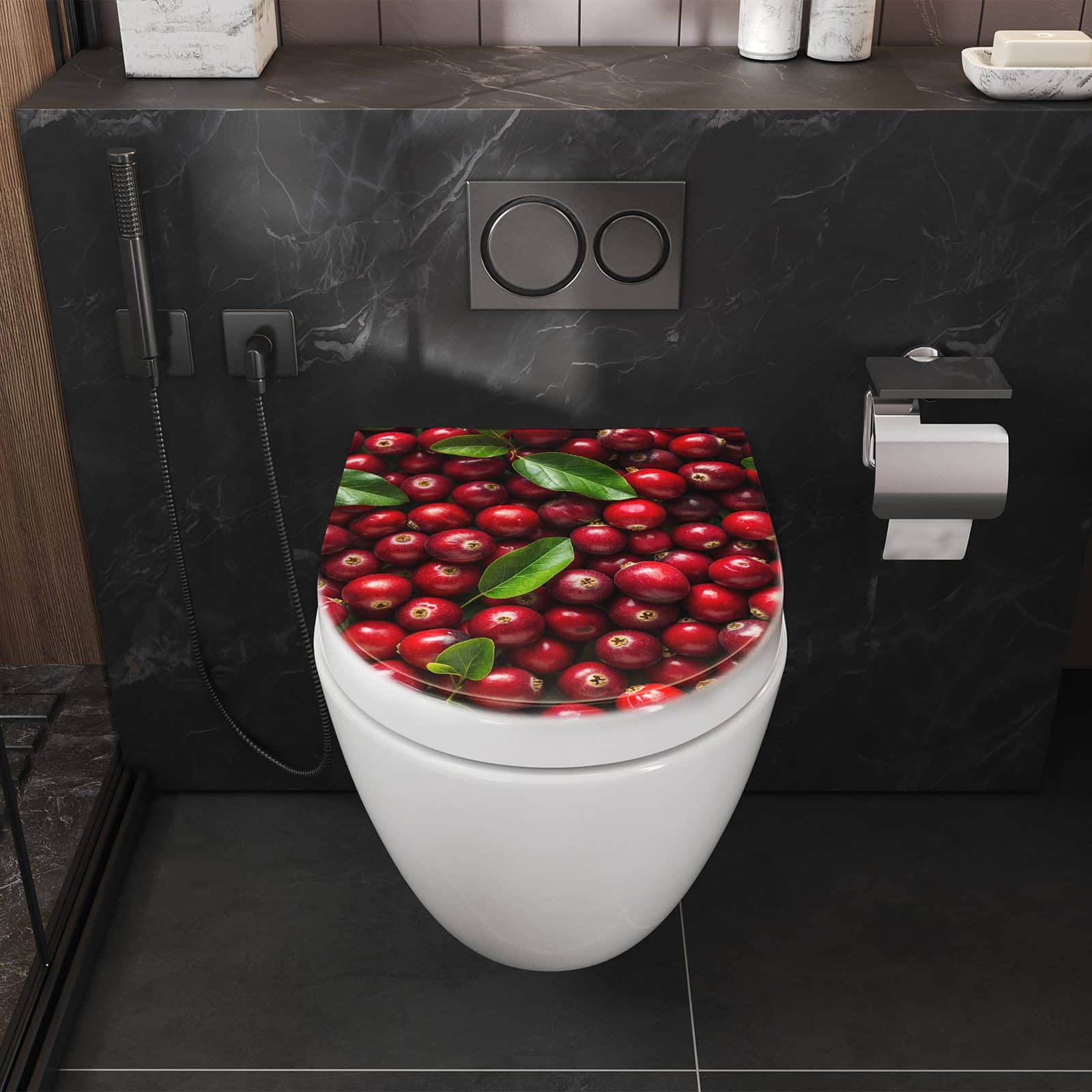 WC-Sitz mit Absenkautomatik Frische Preiselbeeren