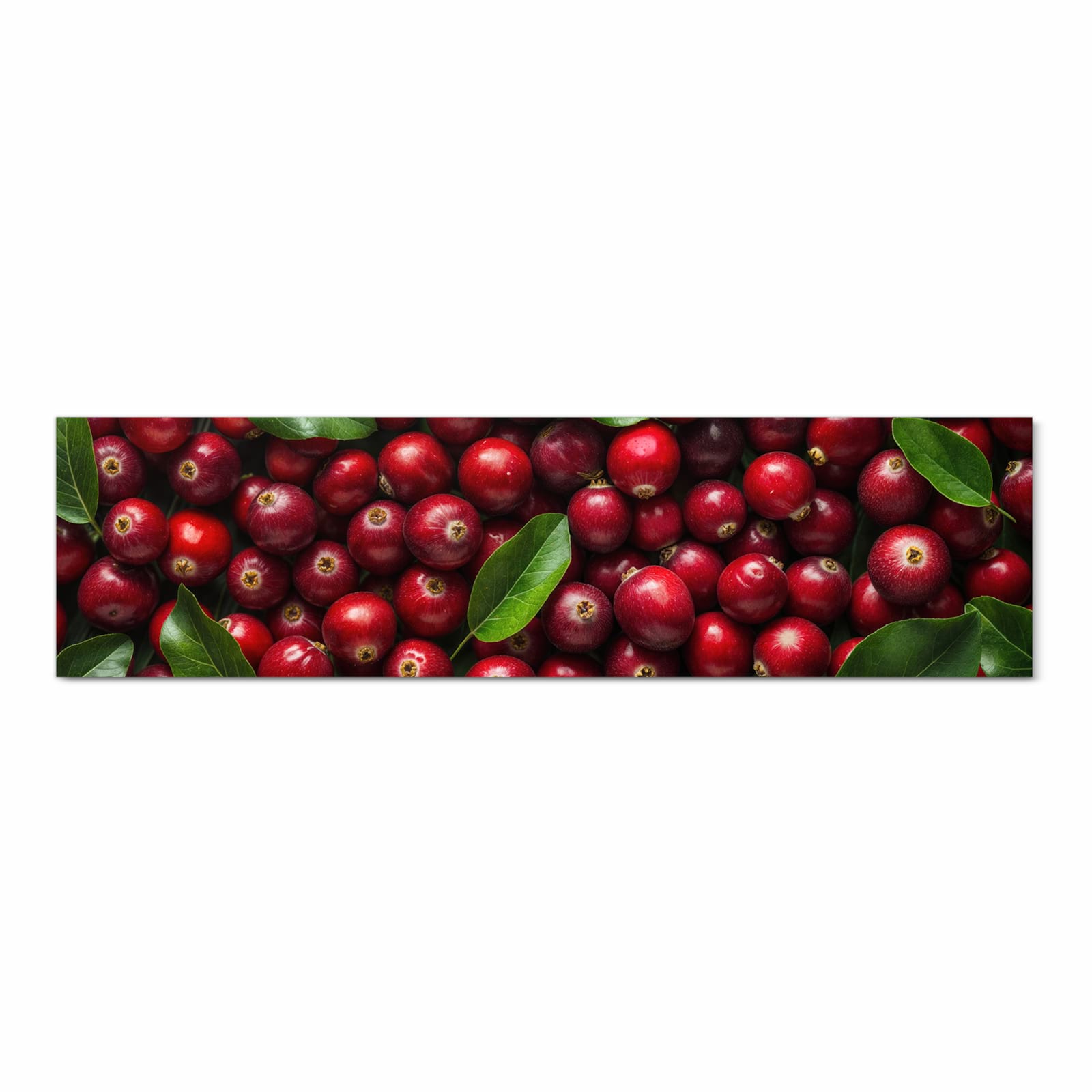 Rutschfester Küchenläufer mit Motiv Frische Preiselbeeren in Frontansicht